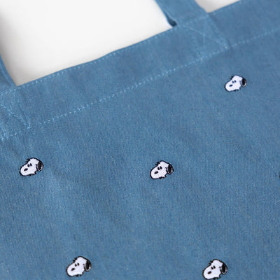 Peanuts Snoopy Embroidered Denim Tote Bag