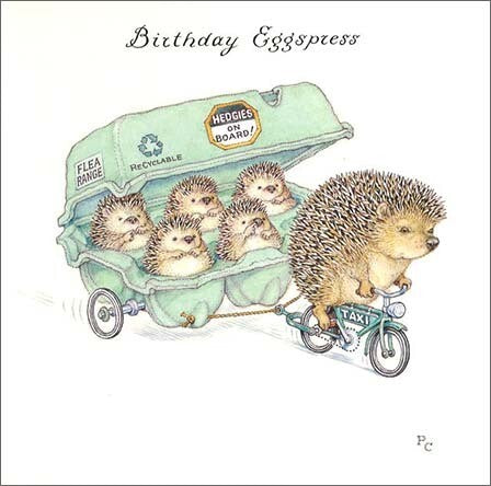 Hedgehog Cab Birthday Eggspress Birthday Card