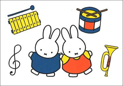 Miffy Post Card - Miffy, Annie and Musical Instruments