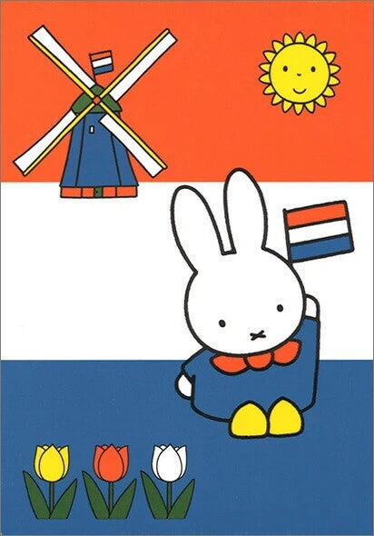 Miffy Post Card - Miffy with Dutch Flag