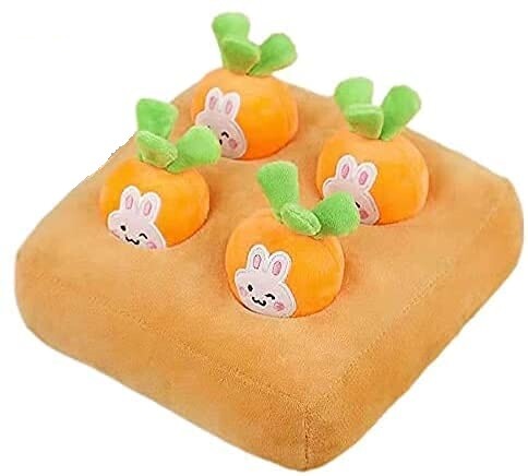 Carrot Bunny Interactive Plush Dog Toy