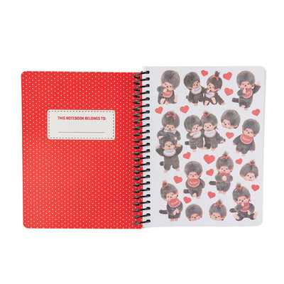 Monchhichi Red Spiral Notebook Journal