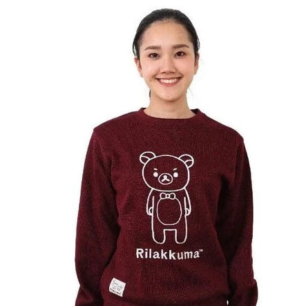 Rilakkuma Sweatshirt Wool-Lined Sweatshirt Embroidered