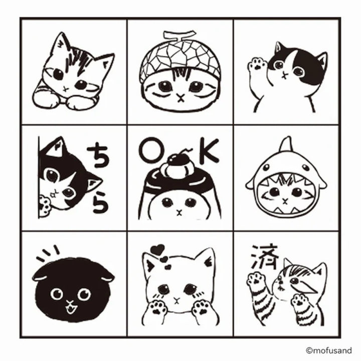 Mofusand Mini Stamp Set | Made in Japan | zillymonkey