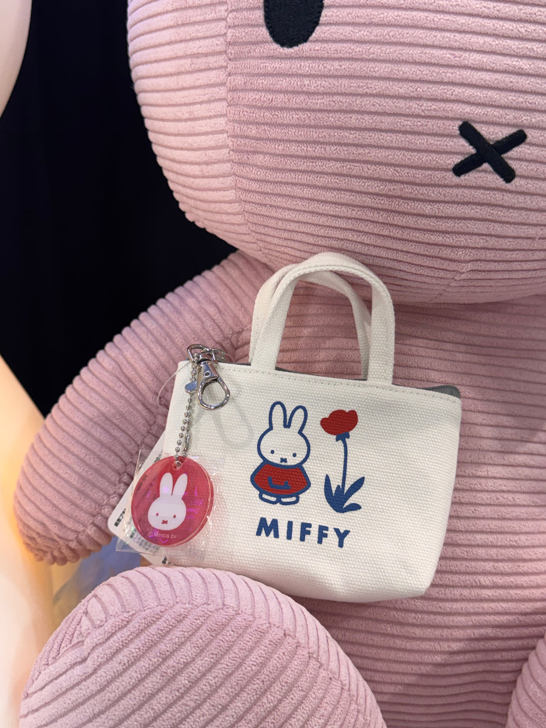 Miffy Bloom Poppy Flower Mini Tote Bag Coin Purse Charm Keychain