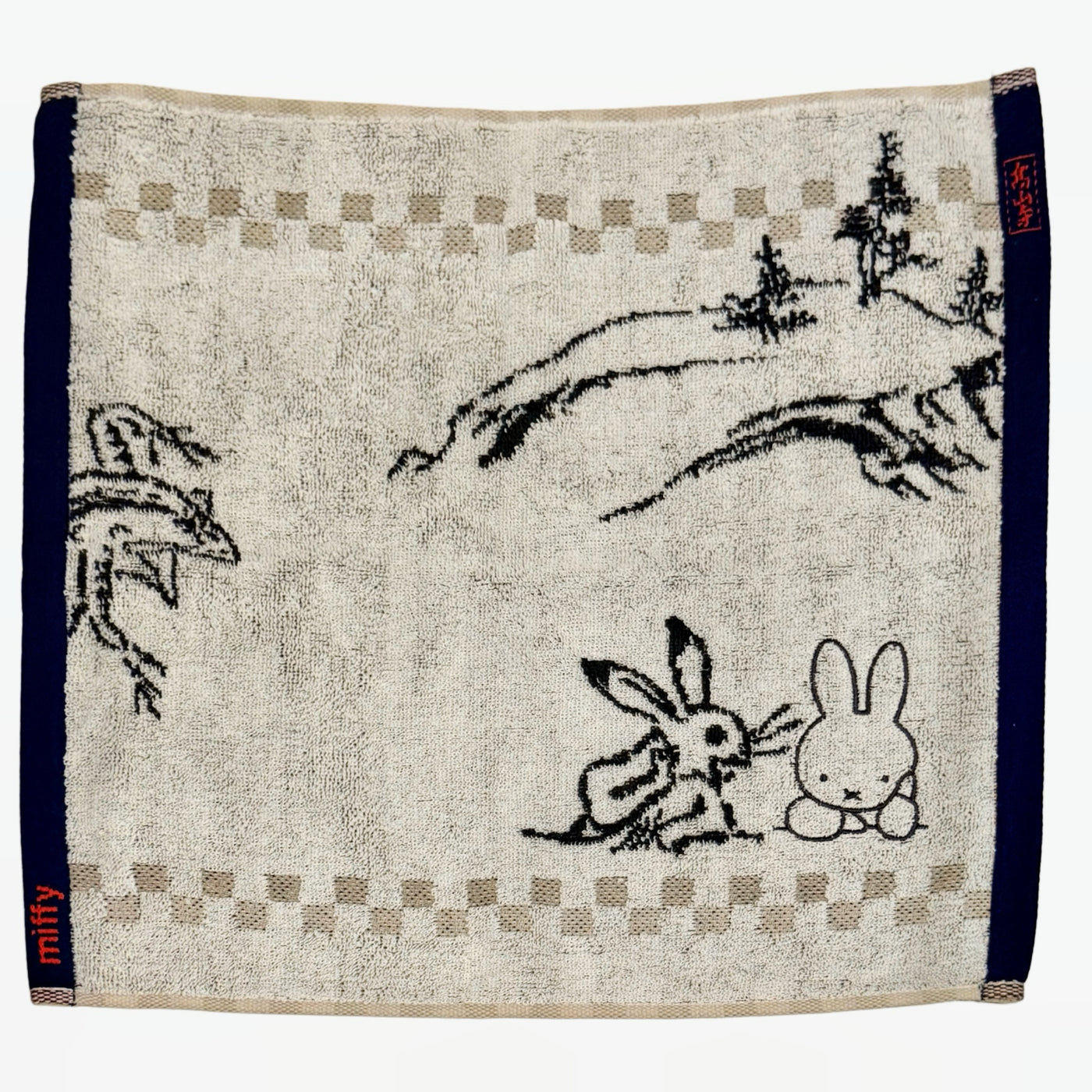 Miffy x Birds and Beasts Caricature Handkerchief - Thinking