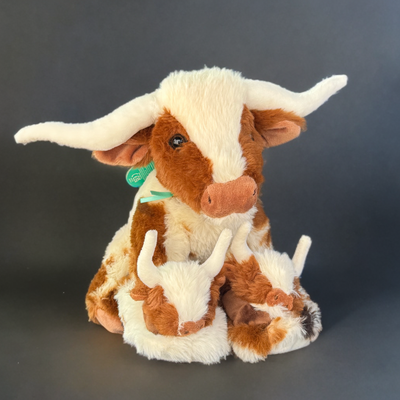 Texas Cow Plush & Baby Slippers Set