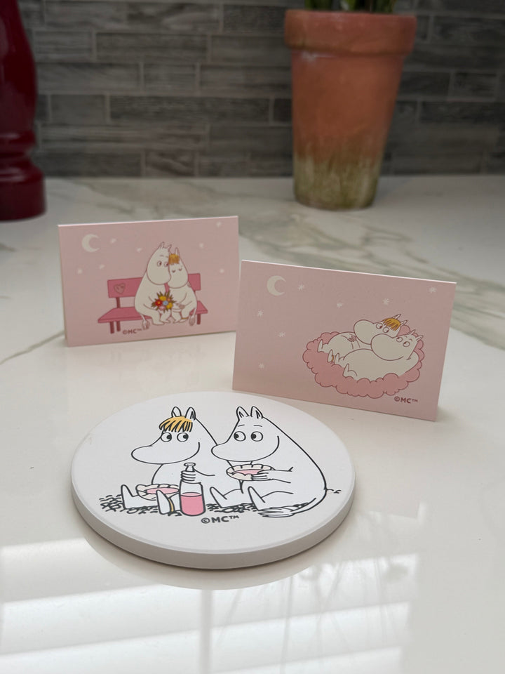 Official Moomin Mini Greeting Card - Cozy Cloud with Snorkmaiden