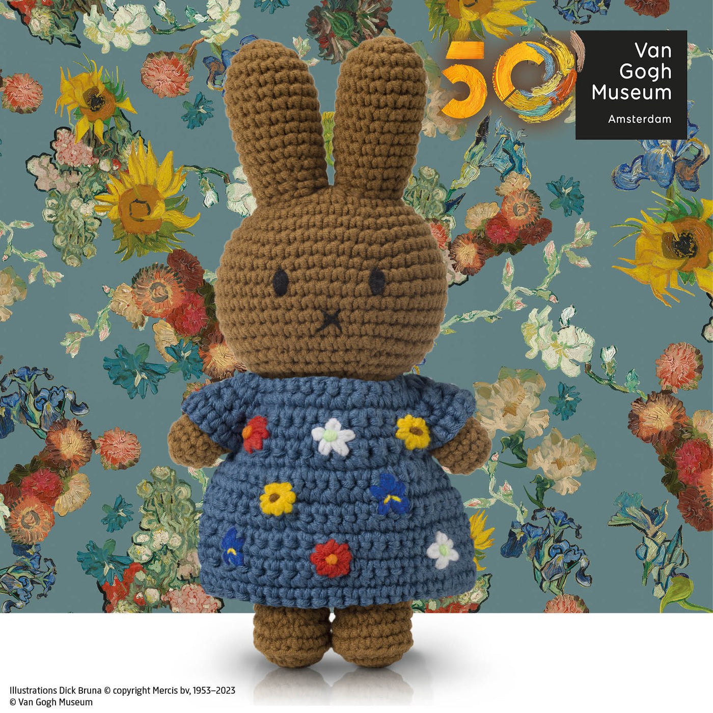 Crocheted Melanie in her Van Gogh's Flowers Dress