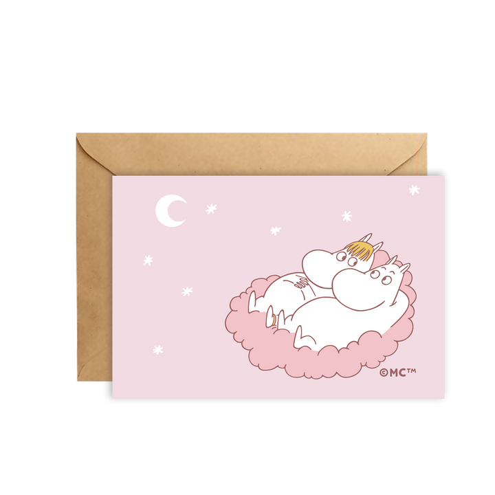 ムーミン Official Moomin Mini Greeting Card - Cozy Cloud with Snorkmaiden