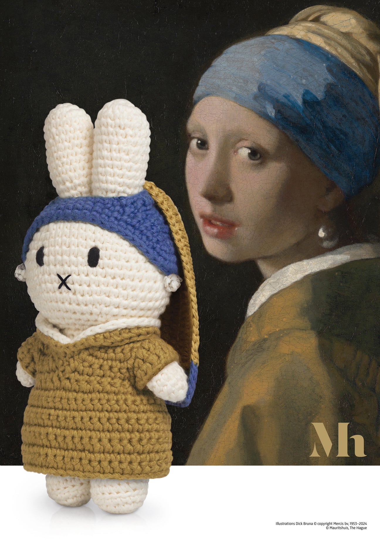 Crocheted Miffy in Girl with a Pearl Earring Dress