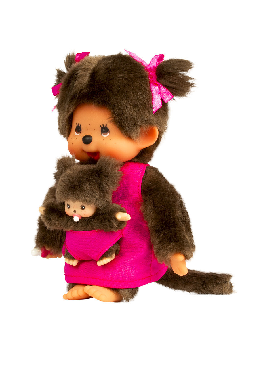 Monchhichi Girl Mother with Baby Plush