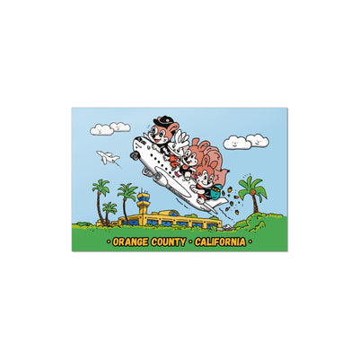 ZillyTales Postcard - Orange County Squirrel Soaring Over Airport