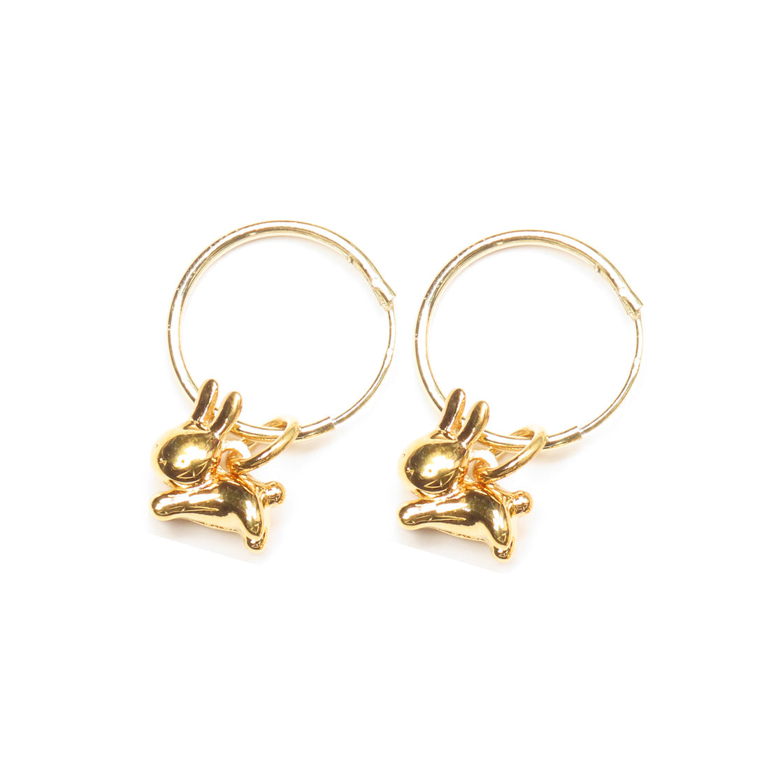 Miffy Year of the Rabbit Leaping Hoop Earrings Gold
