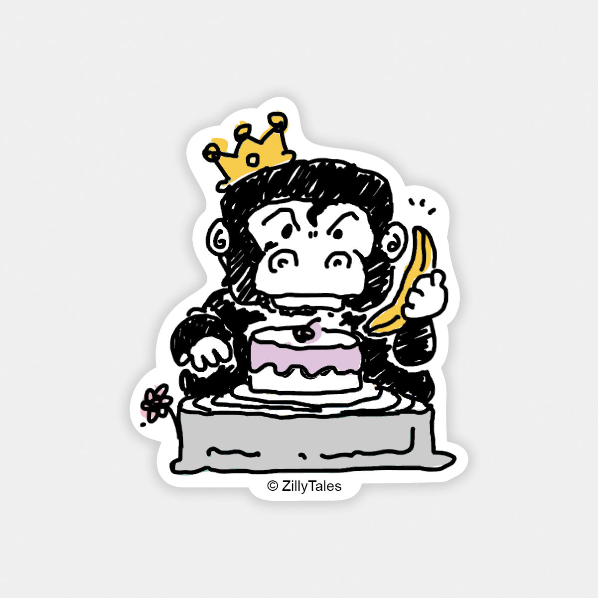 Boss with Birthday Cake Sticker