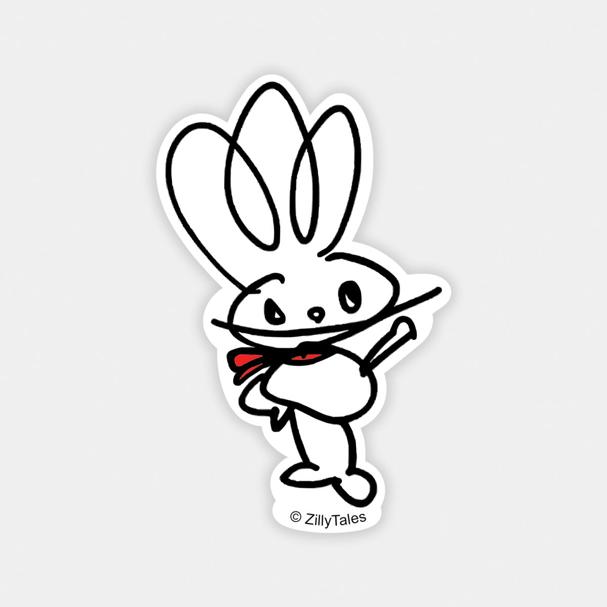 3ERS Bunny Waving Sticker | ZillyTales Laptops & Bottles Vinyl Decal ...
