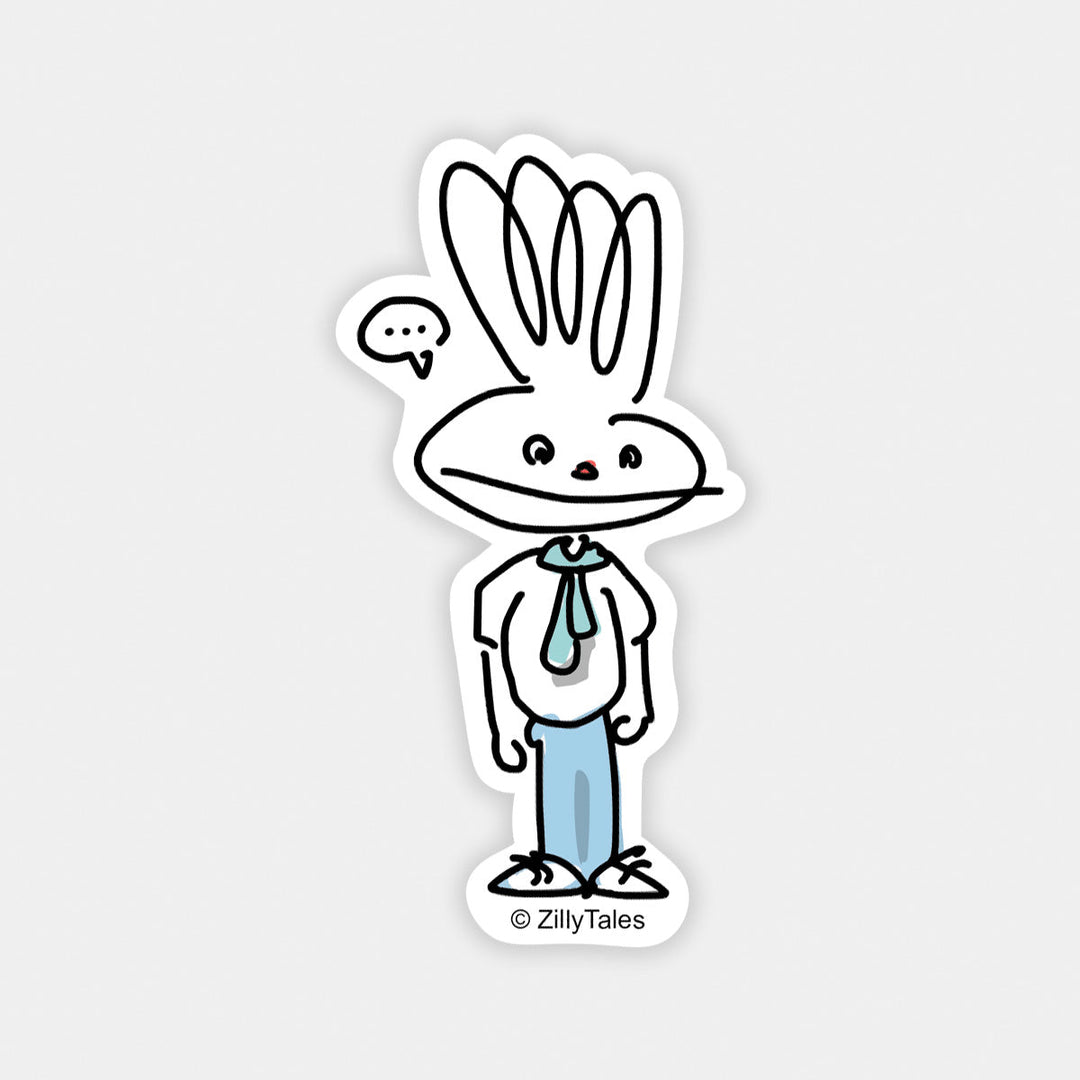 4ERS Bunny Thinking Sticker | ZillyTales Laptop & Bottle Vinyl