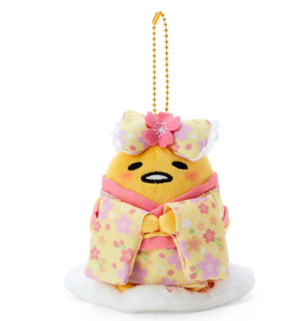 Gudetama Sakura Kimono Sanrio Keychain