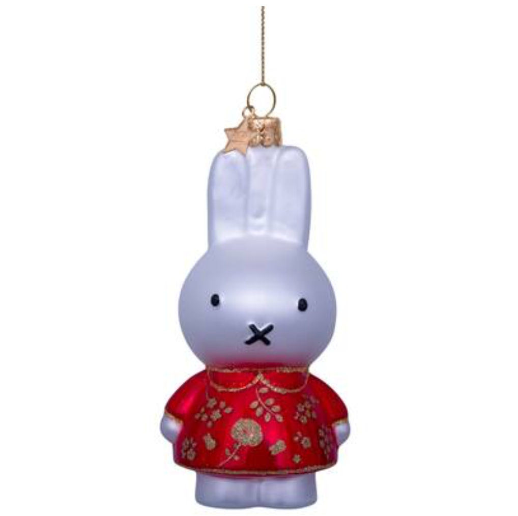 Miffy Year of the Rabbit Dress Glass Ornament