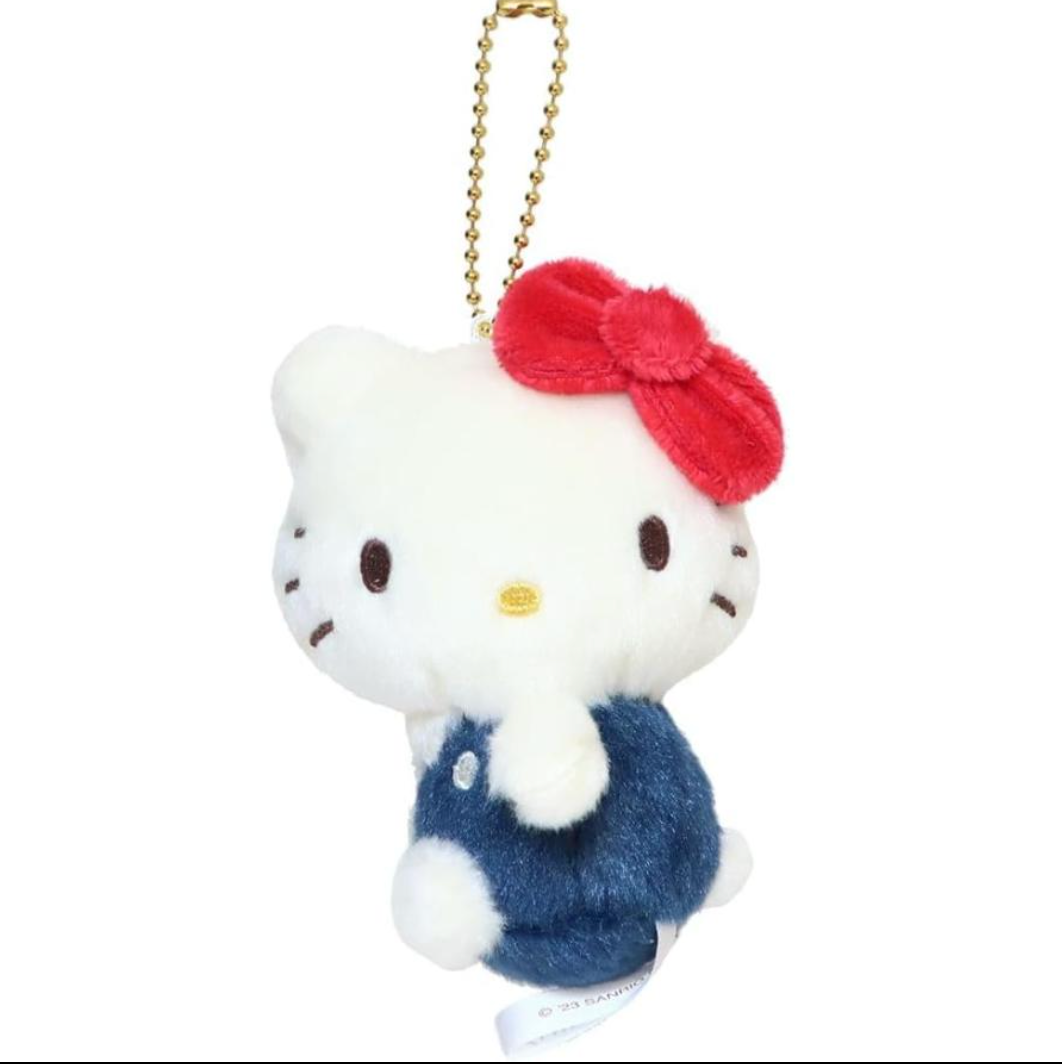 Hello Kitty Retro 1970's Sitting Mini Plush Keychain