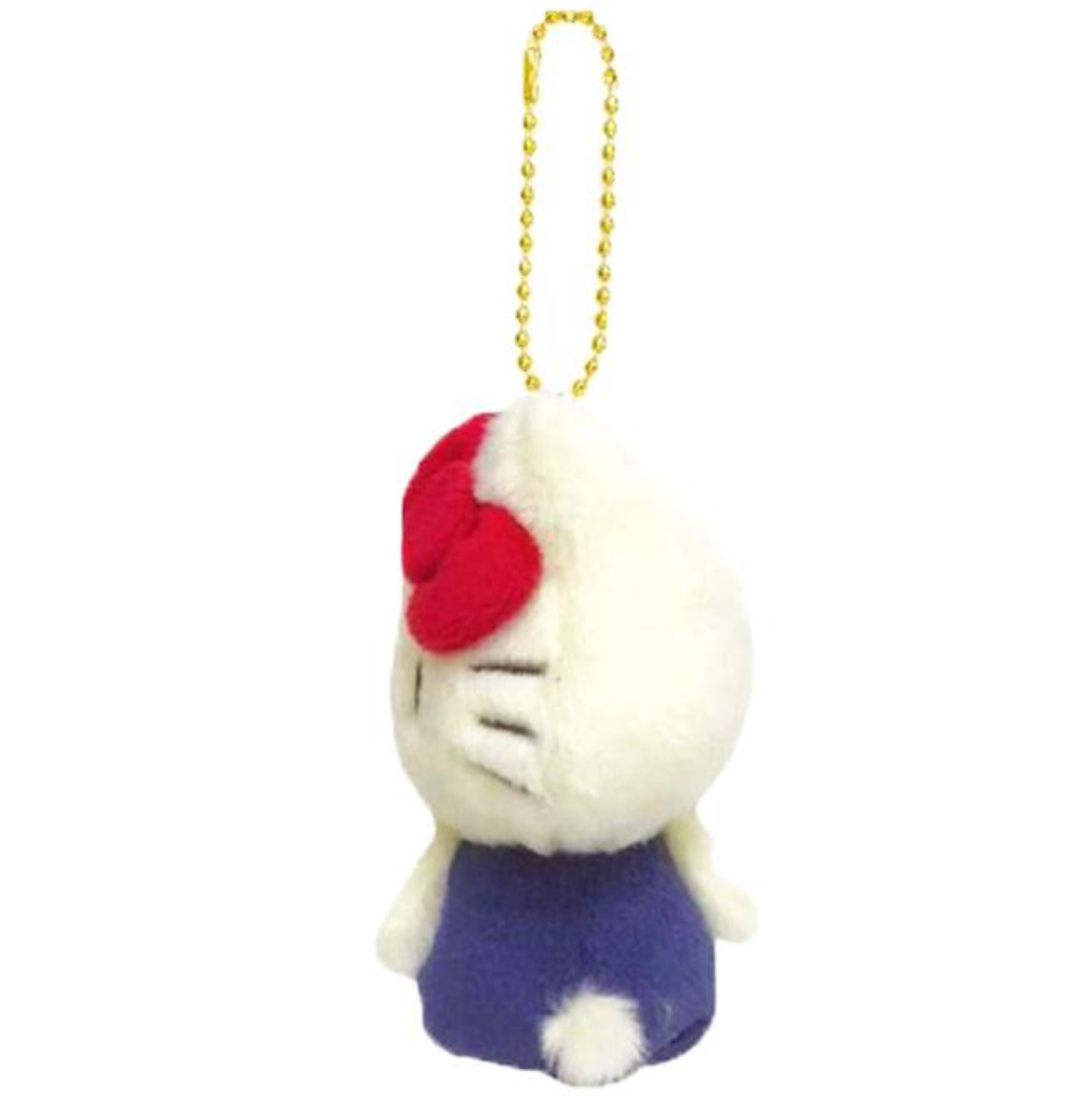 Hello Kitty Retro 1970's Sitting Mini Plush Keychain