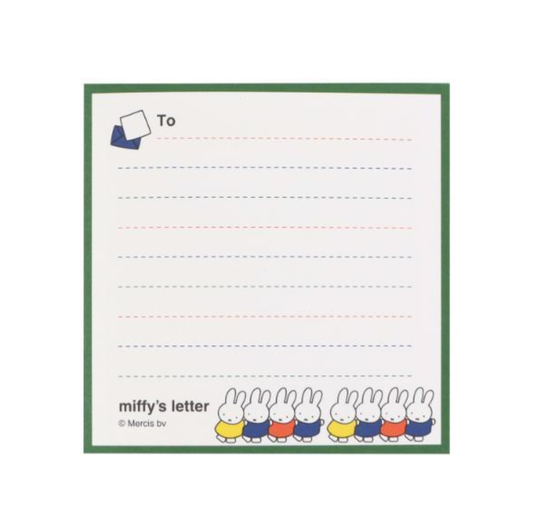 miffyページ Miffy Square Notepad - Miffy's Letter – zillymonkey