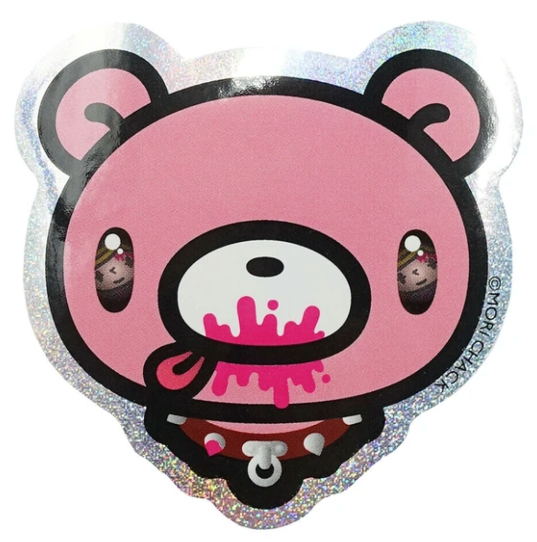 Gloomy Bear Face Glitter Sticker