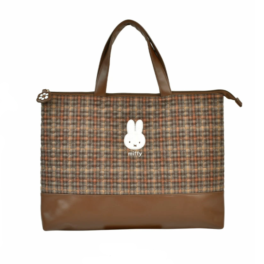 Miffy Checkers Zipper Work Tote