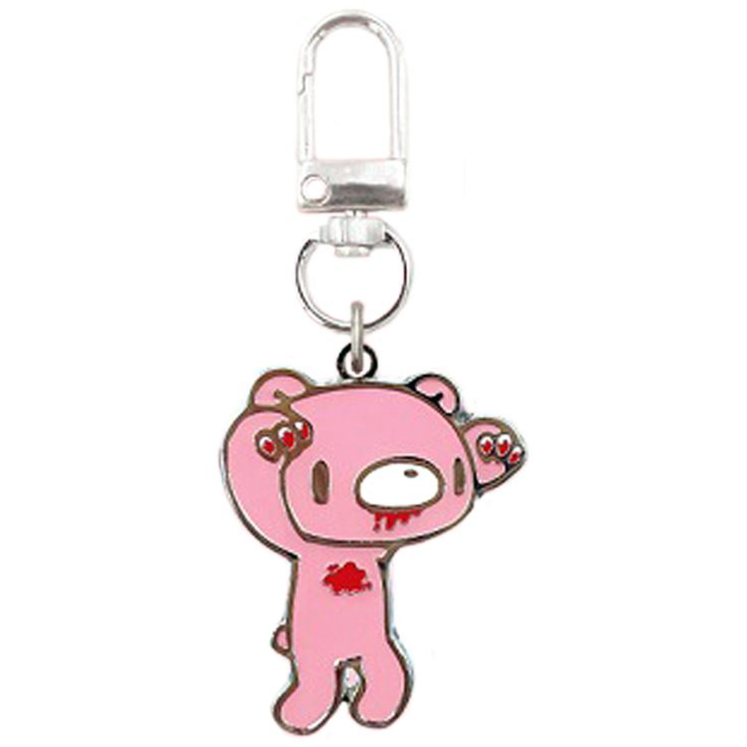 Gloomy The Naughty Grizzly Bear Metal Charm Keychain