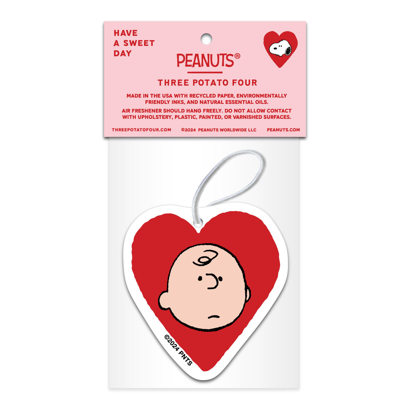 Peanuts Snoopy Valentine Heart Car Air Freshener