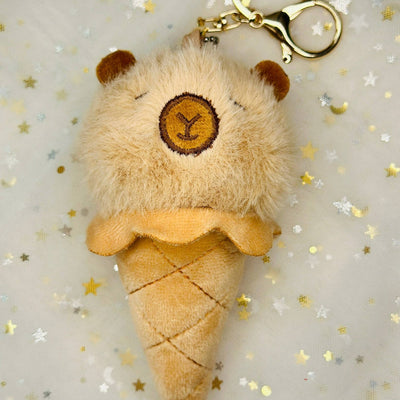 Capybara Ice Cream Plush Keychain