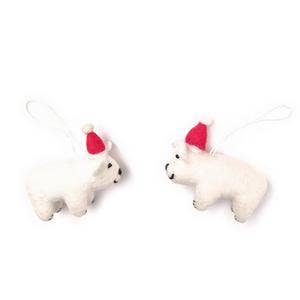 Santa’s Polar Bears Eco Ornaments/Fresheners - Set of 2