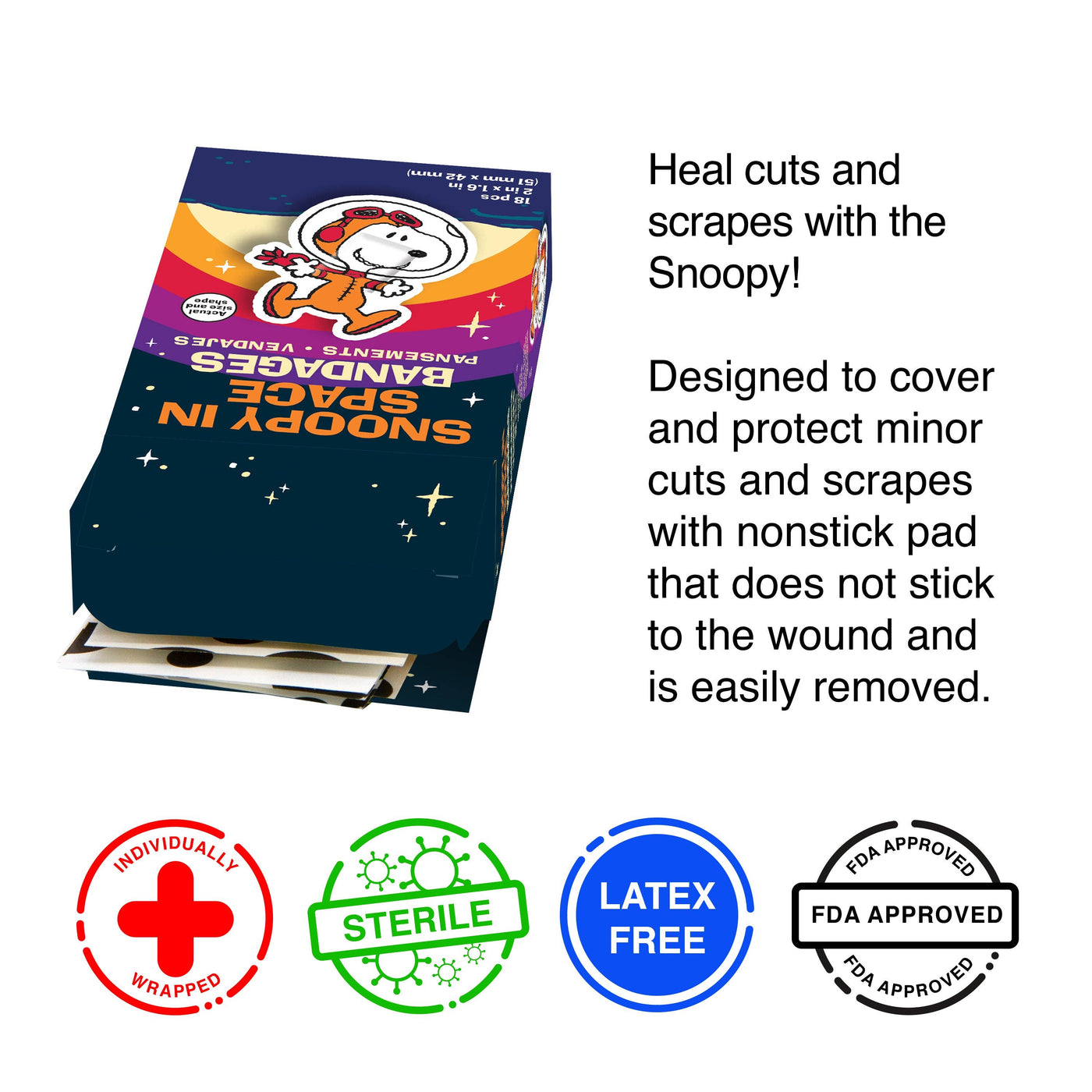 Peanuts Snoopy in Space Adhesive Bandages
