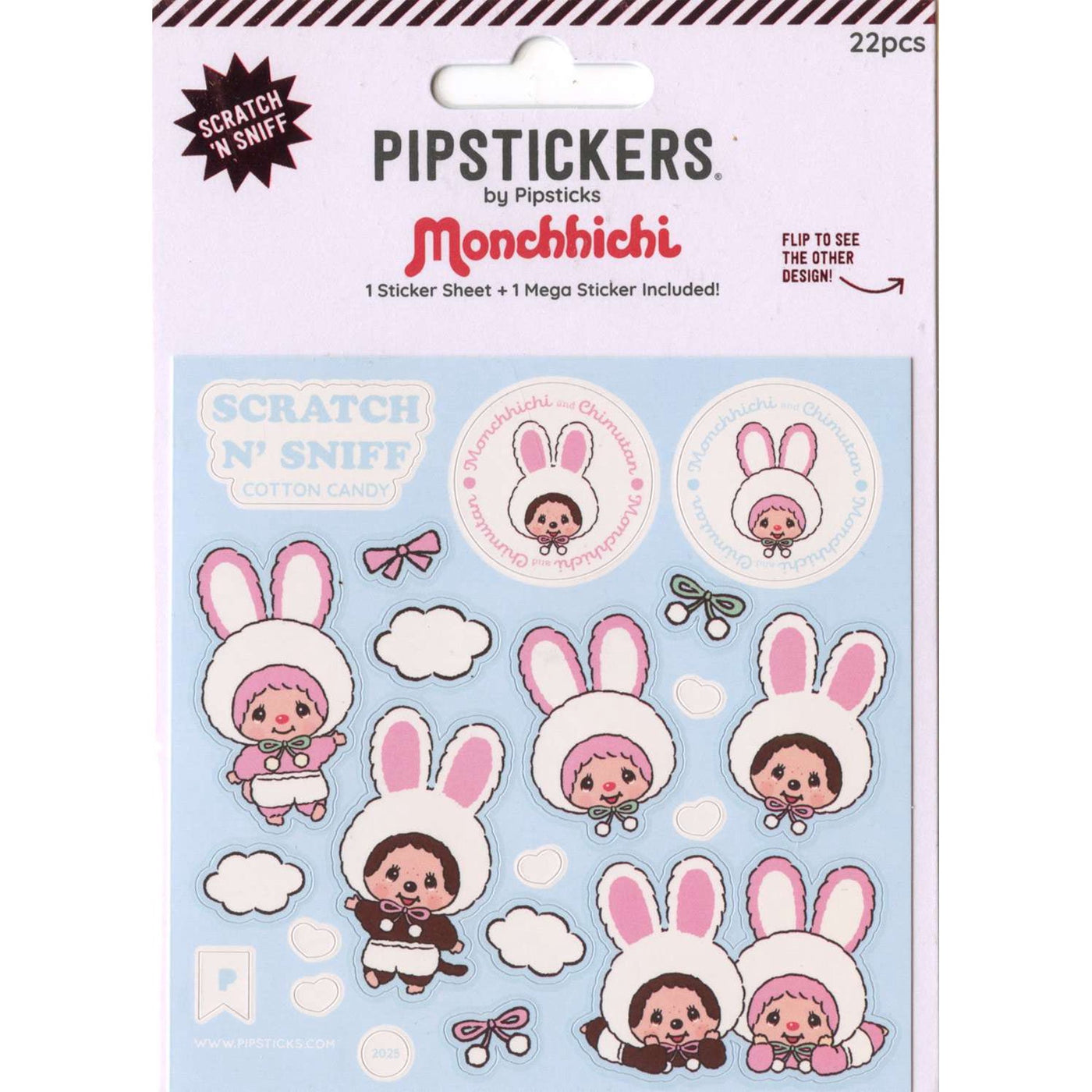 Monchhichi & Chimutan Cotton Candy Scratch 'n Sniff Stickers