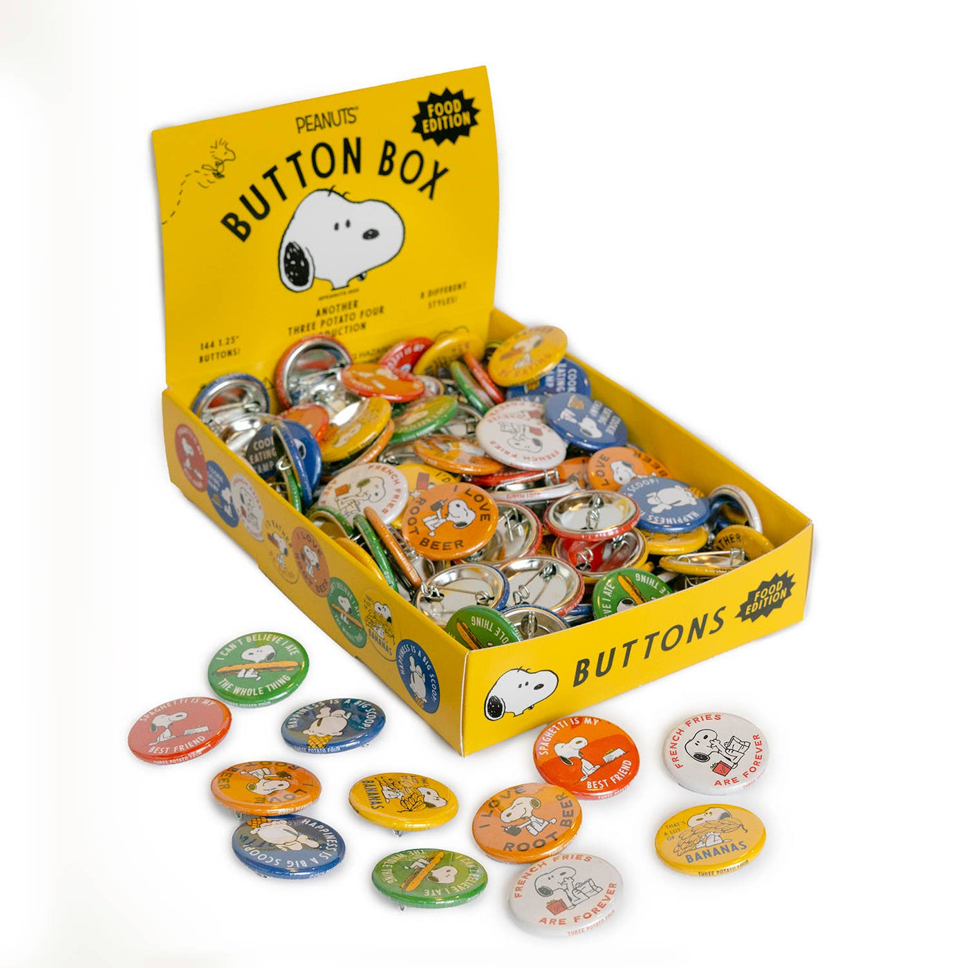 Peanuts Snoopy Button Food Edition