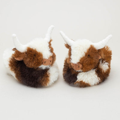 Texas Cow Plush & Baby Slippers Set