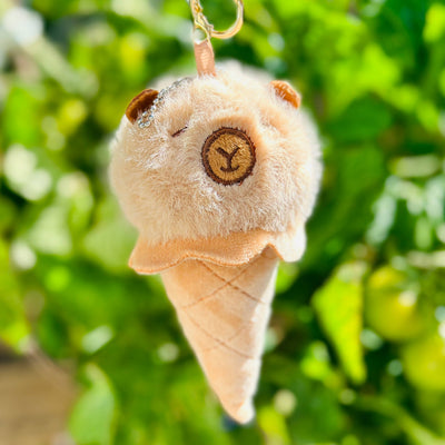 Capybara Ice Cream Plush Keychain