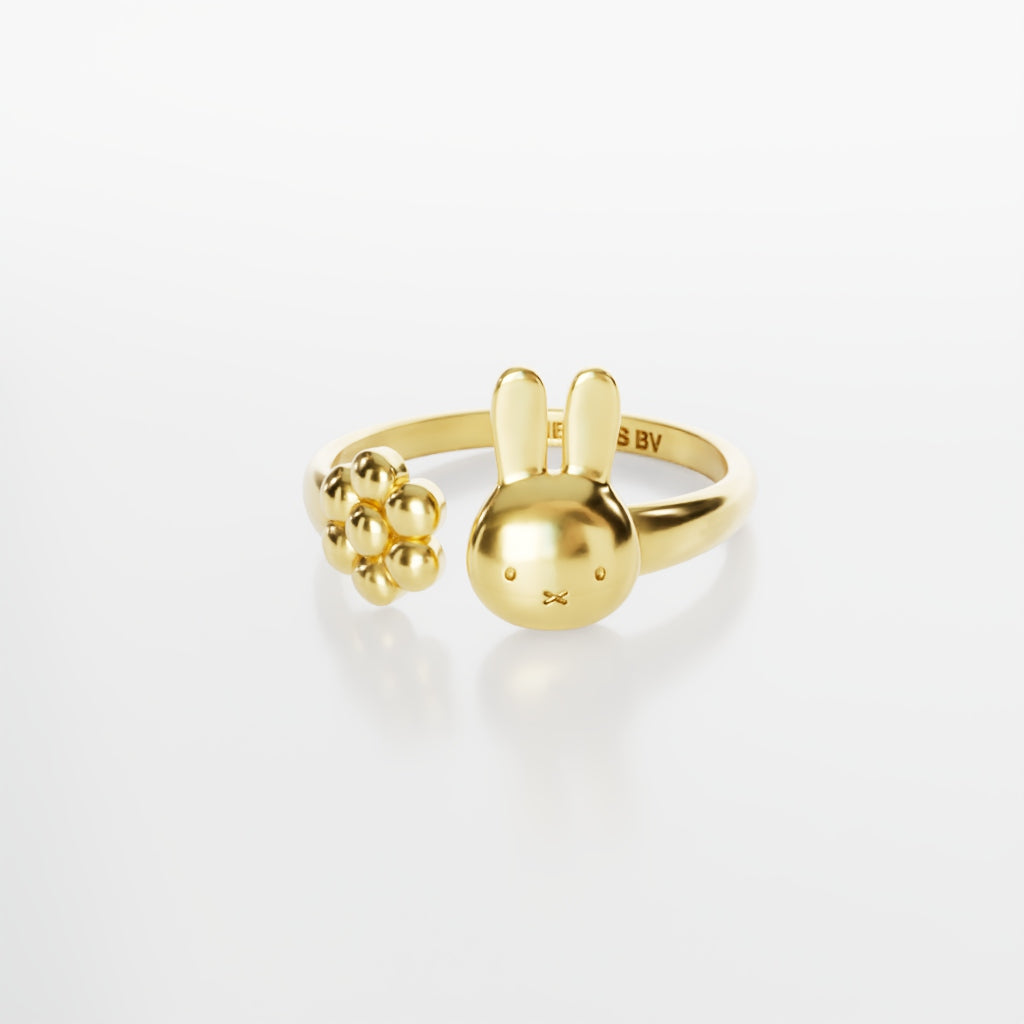 Miffy Daisy Adjustable Ring - 18ct Gold Vermeil