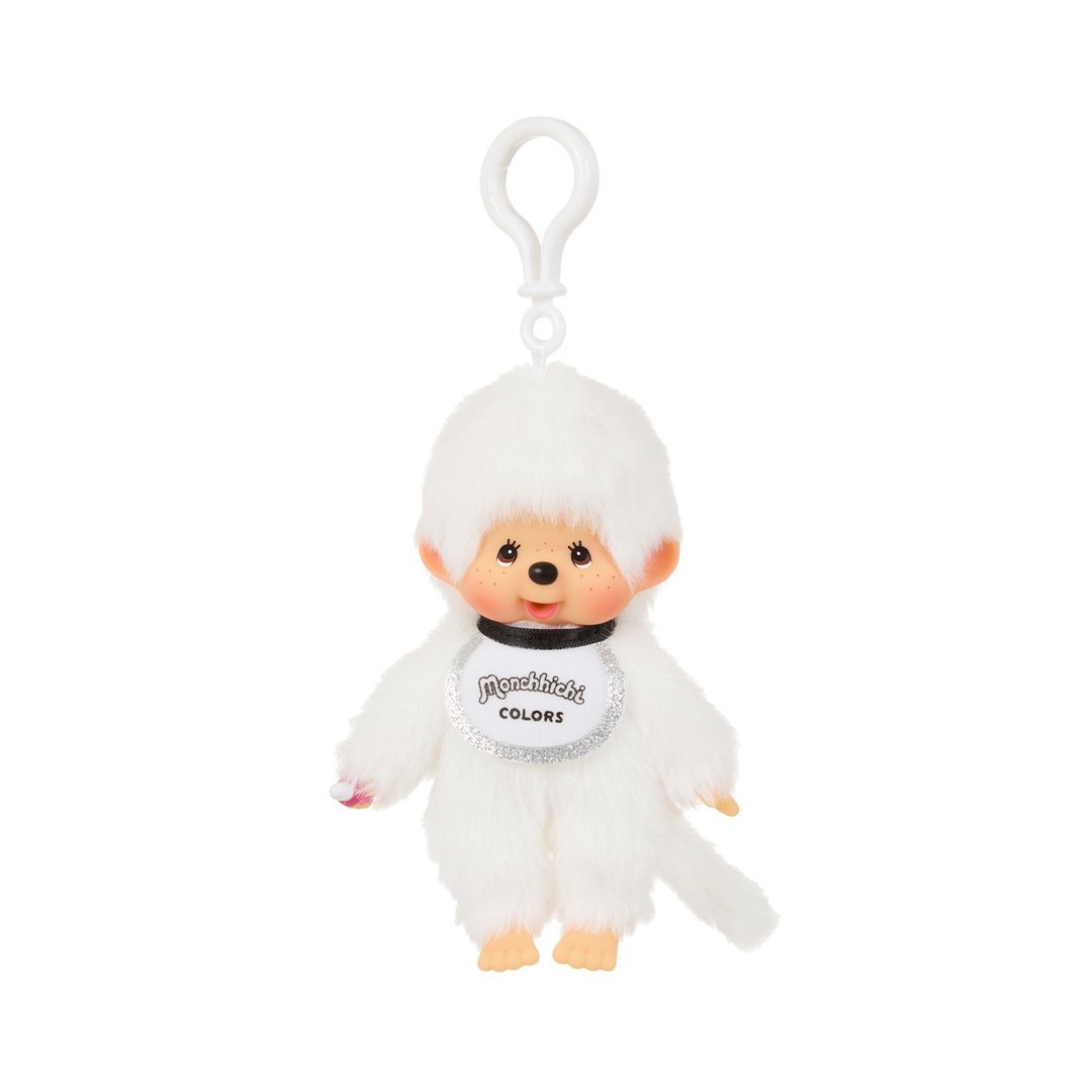 Monchhichi White Charm Clip Keychain