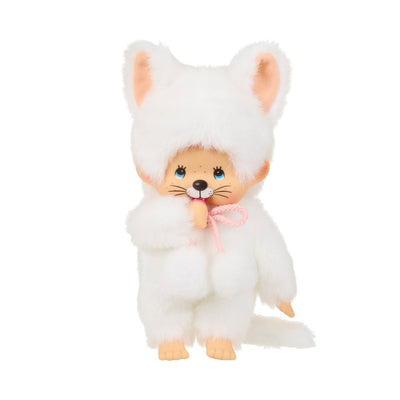 Monchhichi Girl White Cat Plush