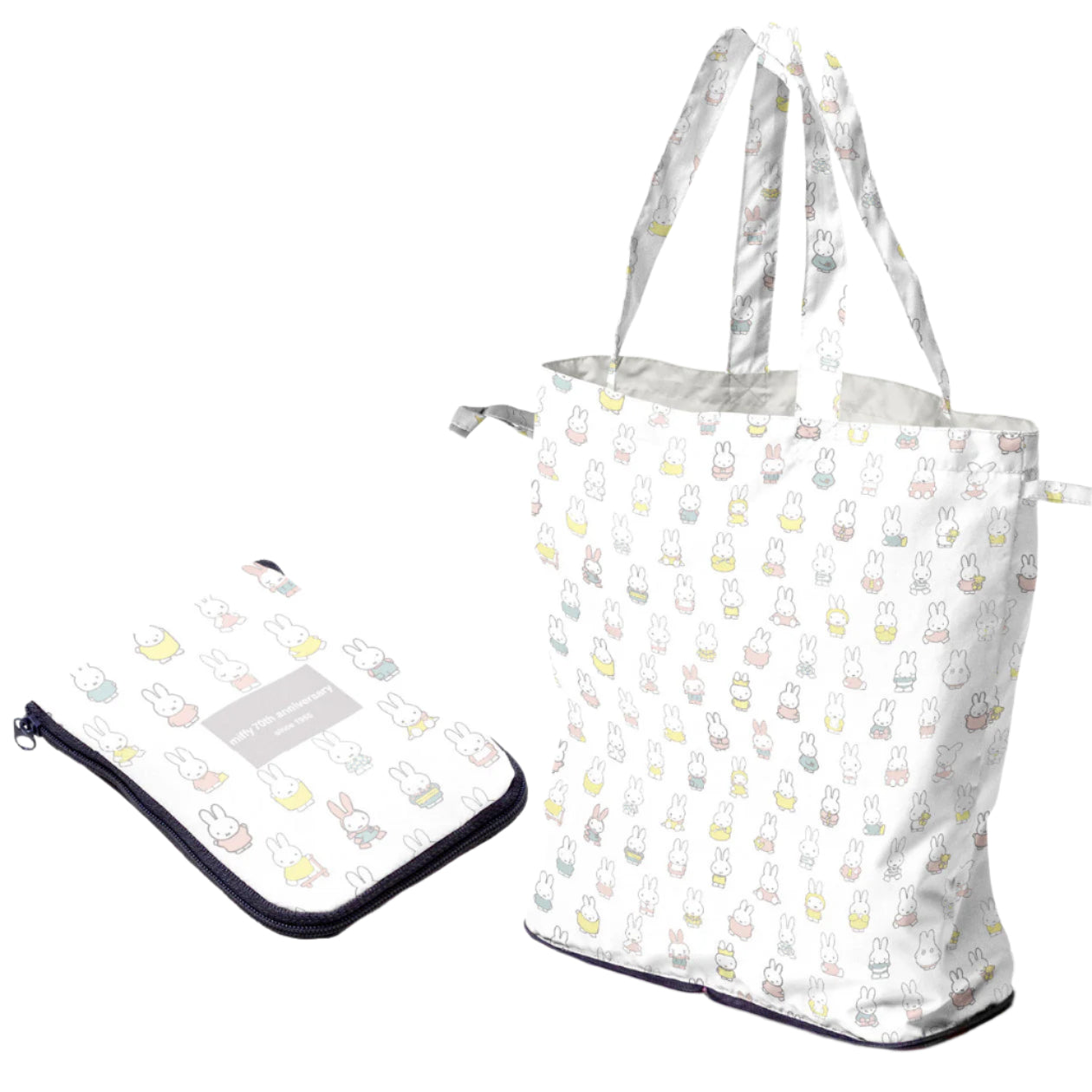 Miffy 70-Year Anniversary Water Repellent Pocket Foldable Eco Tote Bag