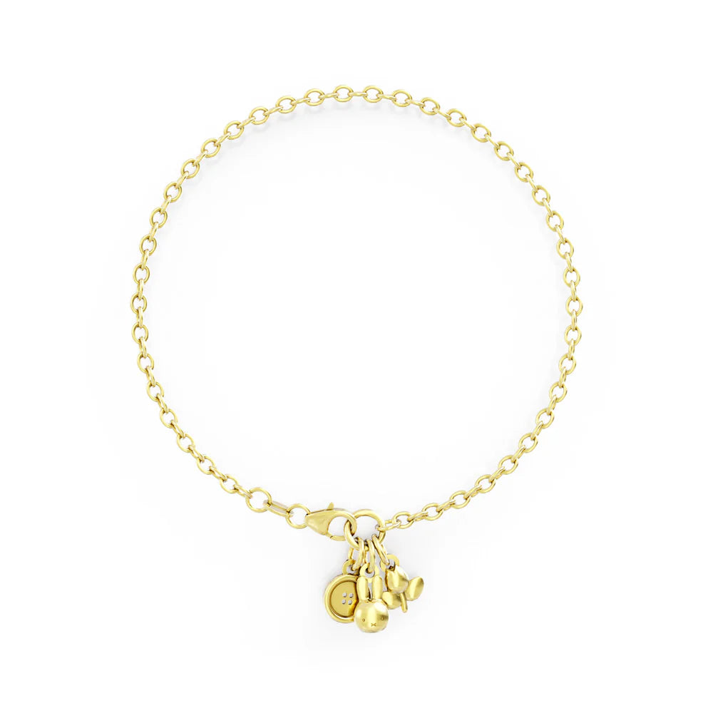 Miffy 3 Charm Chain Bracelet 18k Gold