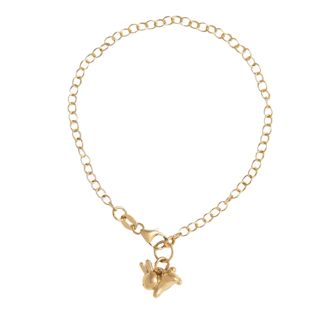 Miffy Leaping Charm Chain Bracelet 18k Gold