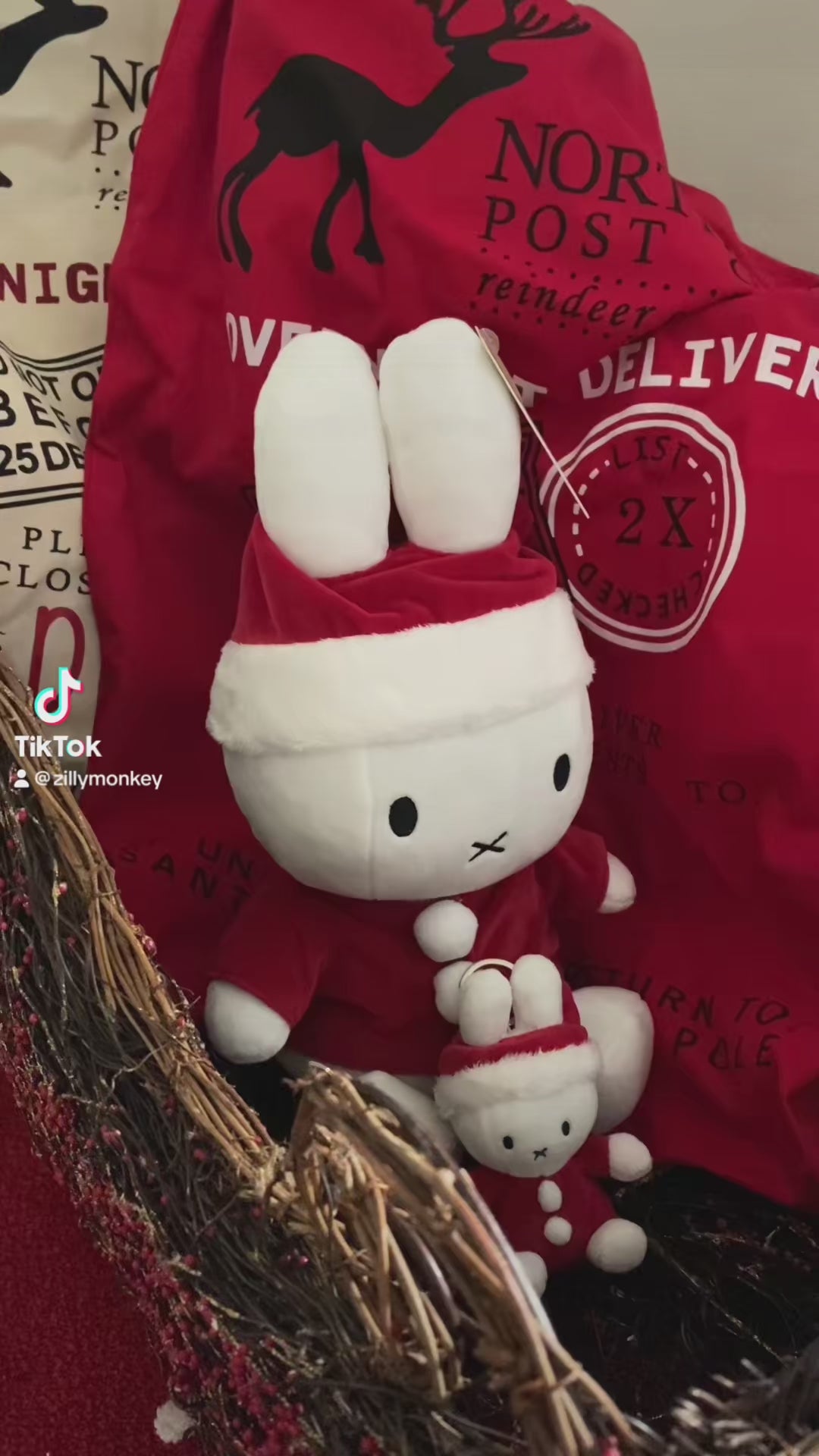Miffy with Santa Outfit Plush by Bon Ton Toys – zillymonkey