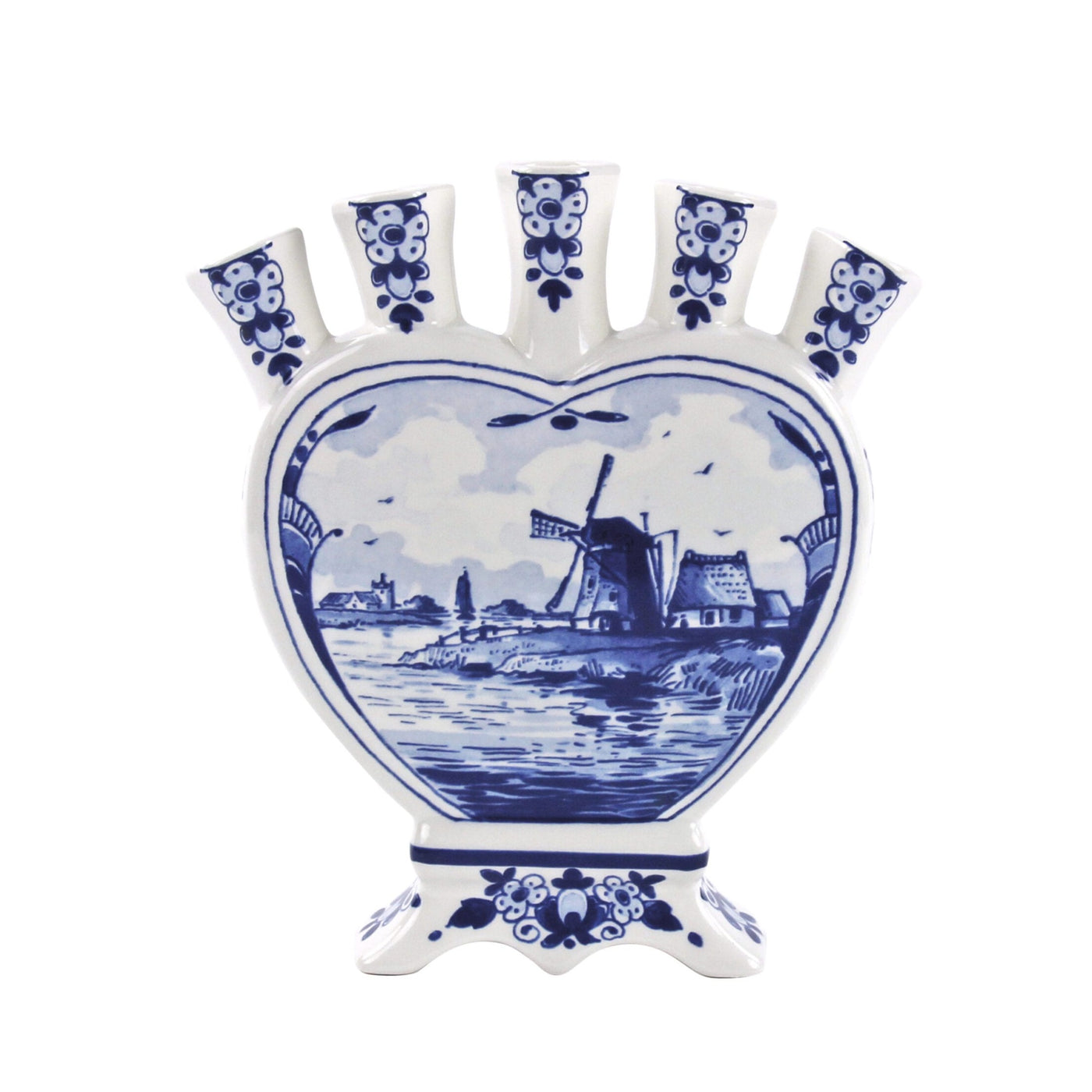 Tulip Vase 5-Spout Windmill by Royal Delft