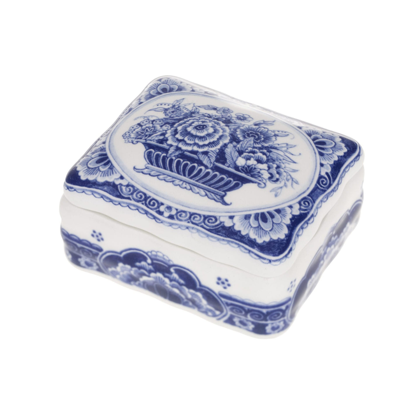 Flowers Table Box Delft Blue by Royal Delft