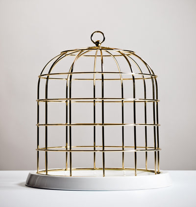 Twitable Gold Metal Birdcage by Seletti