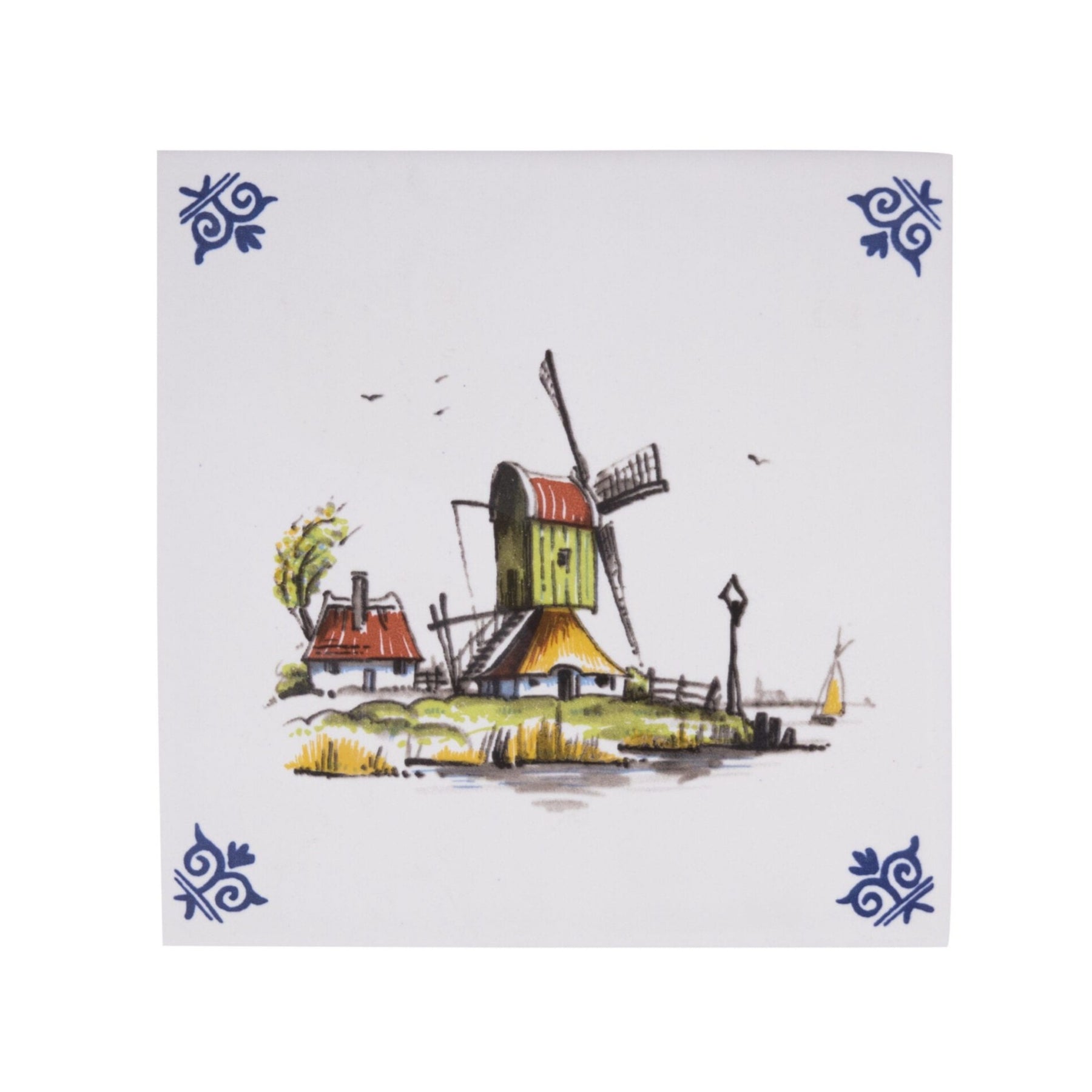 Tile Windmill (802) Delft Polychrome by Royal Delft | zillymonkey