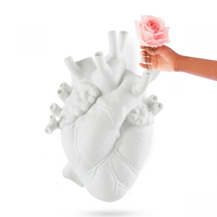 花瓶・フラワースタンド seletti Love in bloom heart vase Amazon.com: Seletti Love in Bloom Heart Vase, White : Home