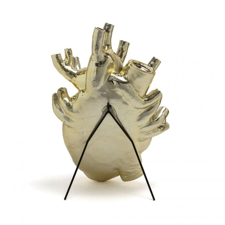 Love in Bloom Giant Gold Heart Vase by Seletti | zillymonkey